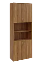 N 6 - 84DN kancelářská skříň, 4-dveřová/nika, 2150x800x400, ořech světlý